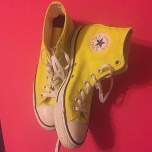Neon Yellow High Top Converse Chuck Taylors